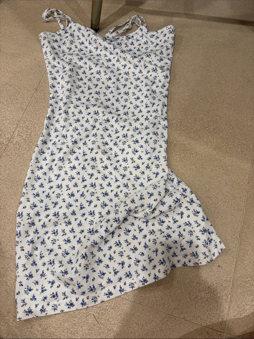 Edikted White & Blue Floral mini dress